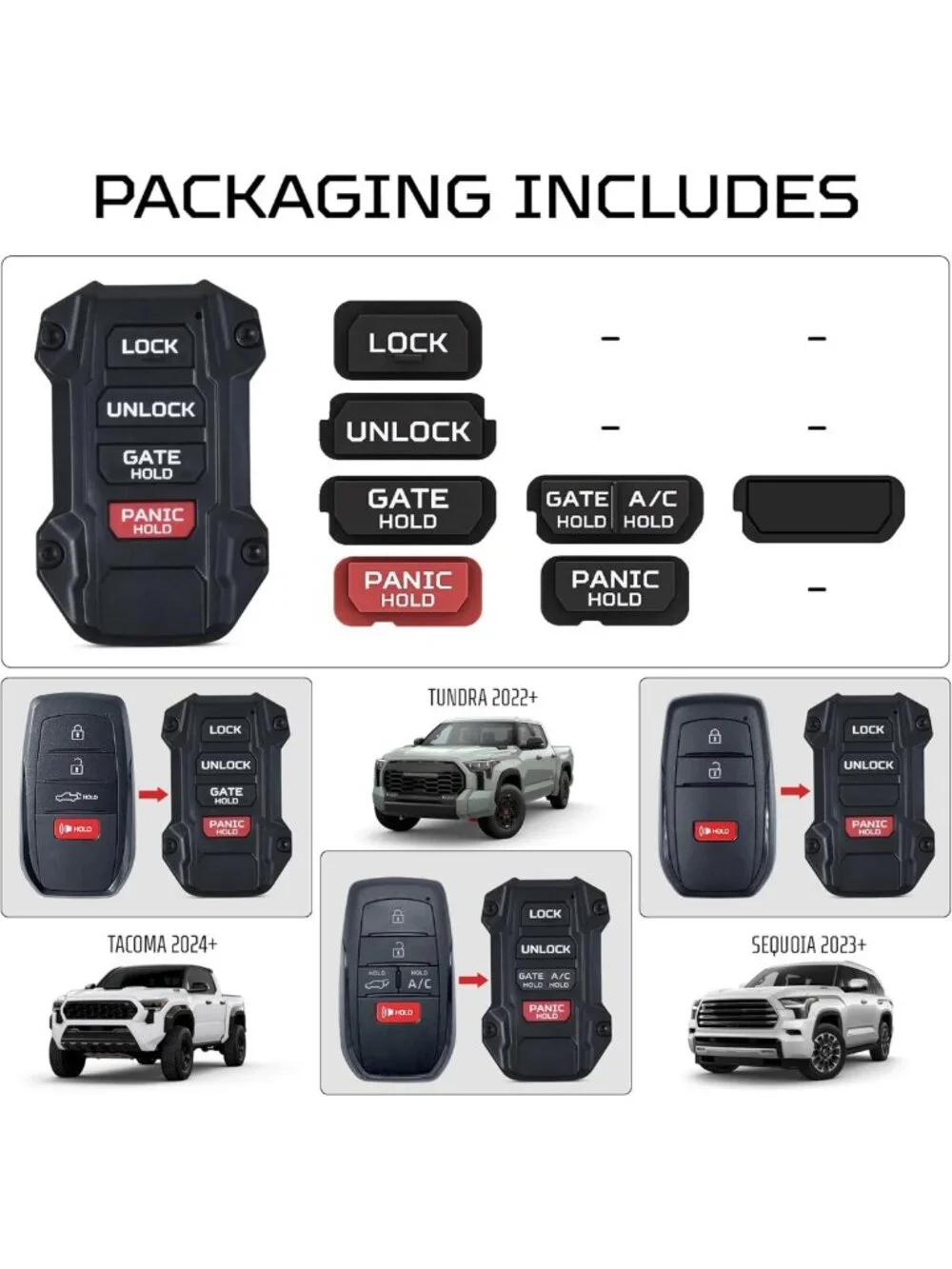 Replacement Key Fob for Toyota Tacoma, Tundra, 4Runner, Sequoia | Custom USA